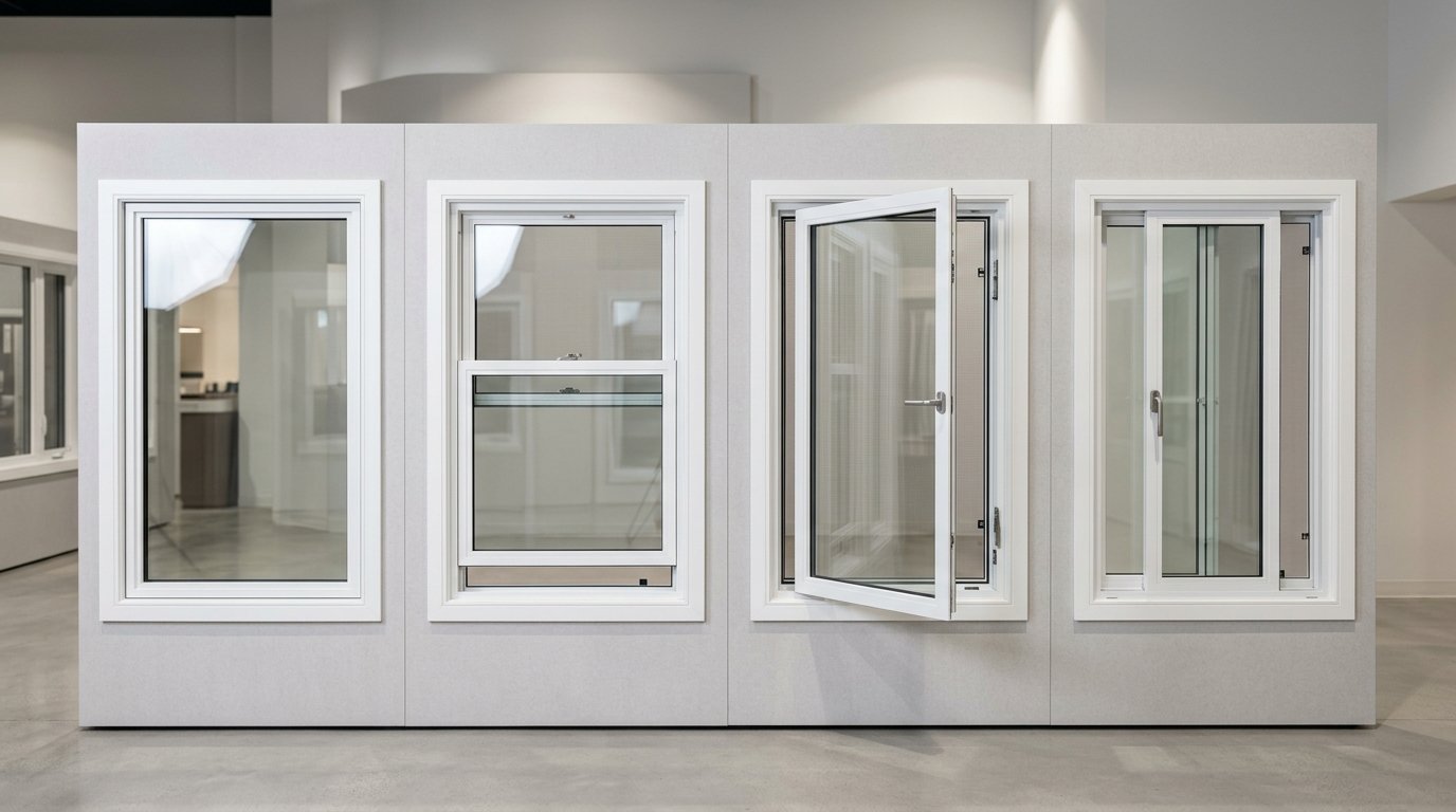 Black-framed multi-pane window